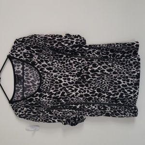 Black & white cheetah print blouse.